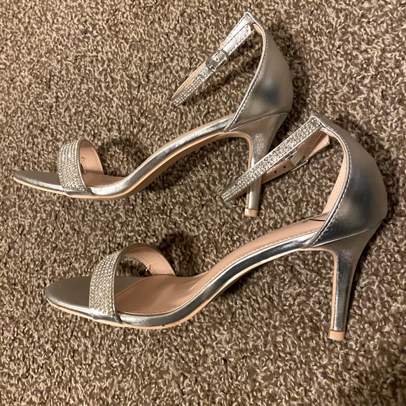 Silver Rhinestone Dress Heels - Picture 3 of 4